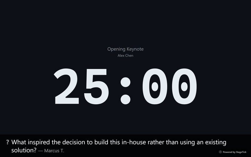 Fullscreen output showing a countdown timer at 4:32