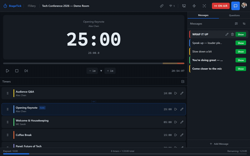 Team Presence in StageTick