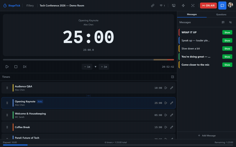 Countdown Timers in StageTick